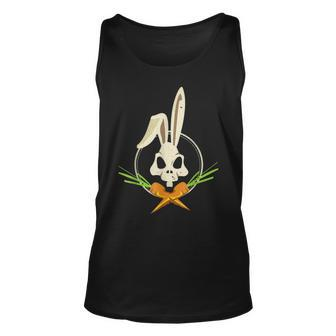 Skull Rabbit Crossbones Carrots Easter Day Emo Bunny Goth Unisex Tank Top - Thegiftio UK