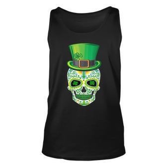 Skull St Patricks Day Irish Funny Saint Patricks Day Of Dead Unisex Tank Top - Seseable