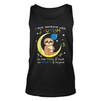 Sloth Love Someone With Puzzle Cool Autism Awareness Gift Unisex Tank Top | Mazezy