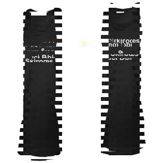 Smokin Doobies & Suckin Boobies Lgbt Quote Unisex Tank Top | Mazezy