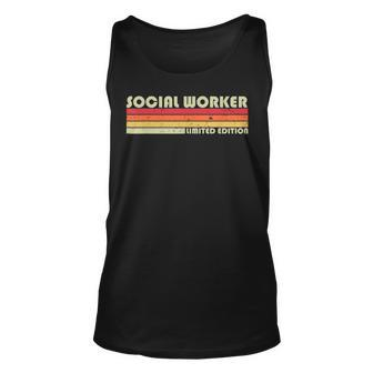 Social Worker Funny Job Title Profession Birthday Worker Unisex Tank Top - Seseable