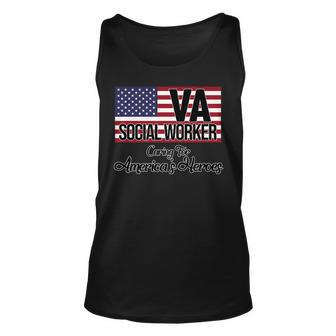 Social Worker Va Usa Flag Social Work Month Graphic Unisex Tank Top | Mazezy