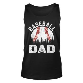 Softball Baseball Dad Retro Vintage Gift Ball Fathers Day Unisex Tank Top | Mazezy