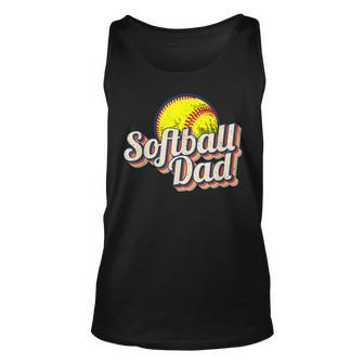Softball Dad Funny Retro Vintage Softball Dad Unisex Tank Top - Seseable