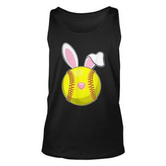 Softball Easter Bunny Rabbit Ears Sports Unisex Tank Top - Seseable