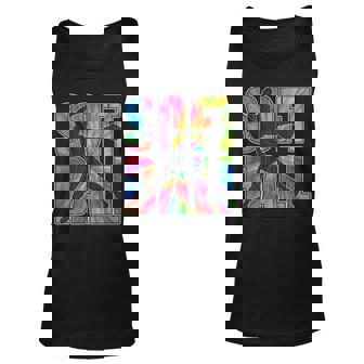 Softball Pitcher Tie Dye Multi Color Burst Unisex Tank Top | Mazezy