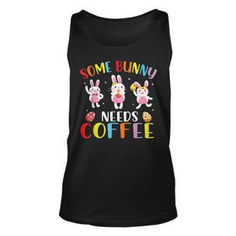 Some Bunny Needs Coffee Women Girl Rabbit Funny Easter Unisex Tank Top | Mazezy
