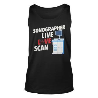 Sonographie Unisex TankTop: Live Love Scan, Medizinische Ultraschall Technik - Seseable