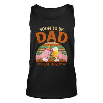 Soon To Be Dad Est 2023 Fathers Day New Dad Vintage Unisex Tank Top - Thegiftio UK
