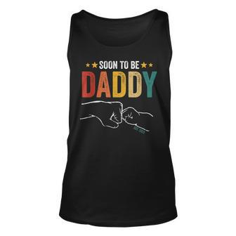 Soon To Be Daddy Est2023 Retro Vintage Dad Fathers Day Unisex Tank Top - Thegiftio UK
