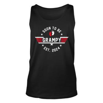 Soon To Be Grampy Est 2024 Fathers Day Baby Pregnancy Unisex Tank Top - Thegiftio UK