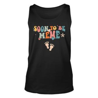 Soon To Be Meme Pregnancy Announcement Retro Groovy Funny Unisex Tank Top - Seseable