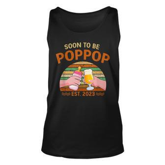 Soon To Be Poppop Est 2023 Fathers Day New Dad Vintage Unisex Tank Top - Thegiftio UK