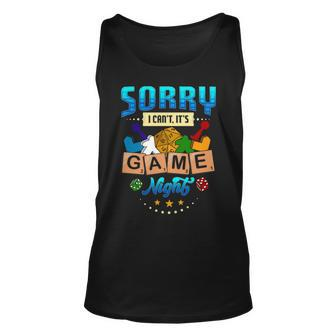 Sorry I Can’T It’S Game Night Boardgame Unisex Tank Top | Mazezy