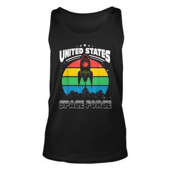 Space Force Retro Design Distressed Unisex Tank Top | Mazezy