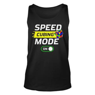 Speed Cubing Mode On Funny Cuber Speed Cubing Puzzles Math Unisex Tank Top - Seseable