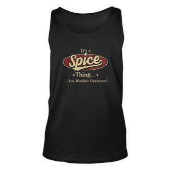 Spice Name Spice Family Name Crest Unisex Tank Top - Seseable