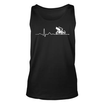 Sprint Car Racing Sprint Car Racing Heartbeat Unisex Tank Top - Seseable