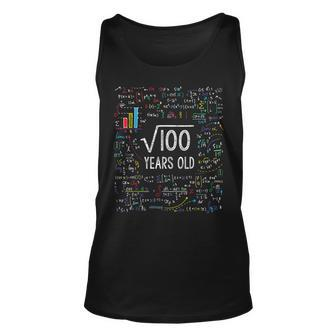 Square Root Of 100 10Th Birthday 10 Year Old Gifts Math Bday V2 Unisex Tank Top - Thegiftio UK