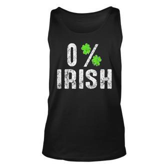 St Patricks Day Gift Shamrocks Zero Percent Irish Funny Unisex Tank Top - Seseable