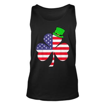 St Patricks Day Irish American Flag Shamrock V3 Unisex Tank Top - Thegiftio UK