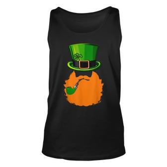 St Patricks Day Leprechaun Face Beard Shamrock Gifts Men Unisex Tank Top - Seseable