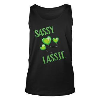St Patricks Day Sassy Lassie Unisex Tank Top - Seseable