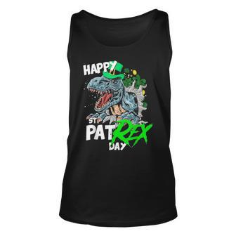 St Patricks Day T Rex Happy Pat Rex Day Dinosaur Gift V2 Unisex Tank Top - Seseable