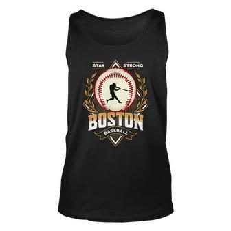 Stay Strong Boston Baseball Graphic Vintage Style Unisex Tank Top | Mazezy