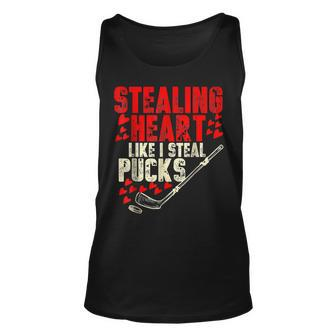 Stealing Heart Like I Steal Pucks Funny Valentine Ice Hockey V2 Unisex Tank Top - Seseable