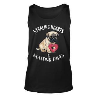 Stealing Hearts Blasting Farts Pug Valentines Day Unisex Tank Top - Seseable