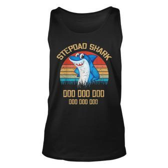 Stepdad Shark Fathers Day Gift Unisex Tank Top - Seseable