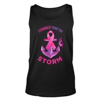 Stronger Than The Storm Fight Breast Cancer Ribbon Wear Pink Tank Top | Mazezy