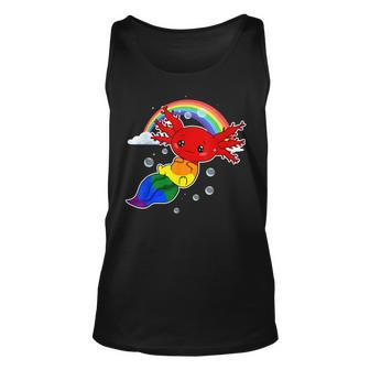 Subtle Gay Pride Flag Axolotl Lgbtq Unisex Tank Top | Mazezy