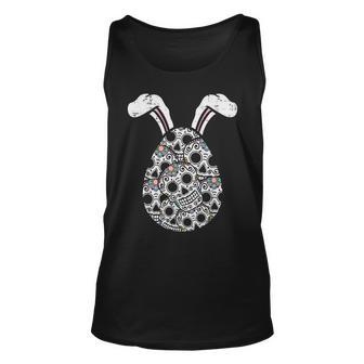 Sugar Skull Egg Bunny Ears Calavera Easter Mexican Gift Unisex Tank Top - Seseable