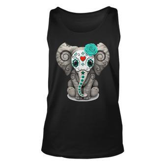 Sugar Skull Elephant T Shirt Day Of The Dead Halloween Shirt Tank Top | Mazezy