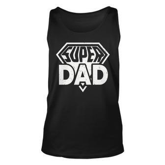 Super Dad Captain Funny Fathers Day Dad Gift For Mens Unisex Tank Top - Thegiftio UK