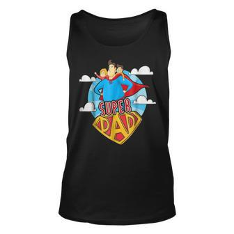 Super Dad Super Hero Fathers Day Gift Unisex Tank Top - Seseable