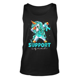 Support Squad Sexual Assault Awareness Teal Unicorn Unisex Tank Top | Mazezy