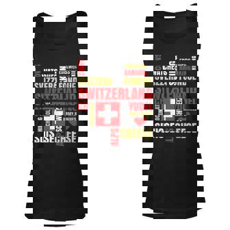 Switzerland Alps Cows Fondue Cheese Skiing Swiss Lover Gift Unisex Tank Top - Thegiftio