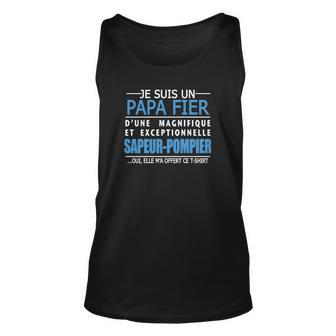 T-Shirt Pompier Fier Papa Dune Sapeur-Pompier Tank Top - Seseable