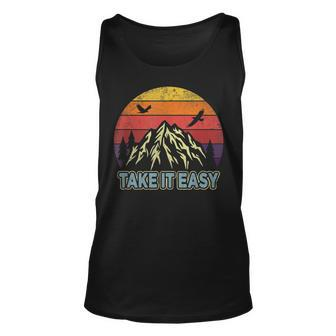 Take It Easy Retro Outdoors And Camping Unisex Tank Top - Seseable