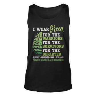 Mental Health Awareness Matters Support I Wear Green Warrior Tank Top | Mazezy