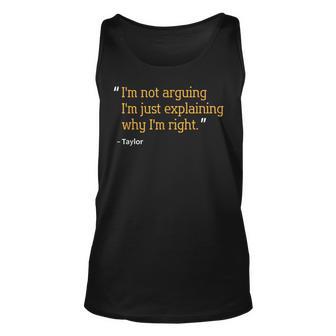 Taylor Gift Quote Funny Birthday Personalized Name Idea Unisex Tank Top | Seseable UK