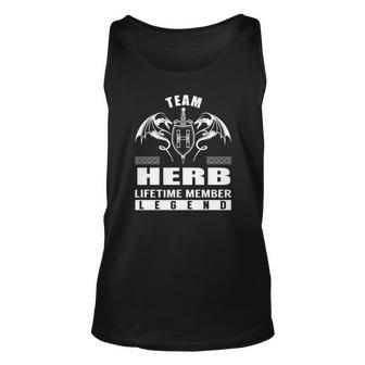 Team Herb Lifetime Member Legend Unisex Tank Top - Seseable