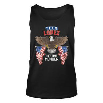 Team Lopez Lifetime Member Us Flag Unisex Tank Top - Seseable