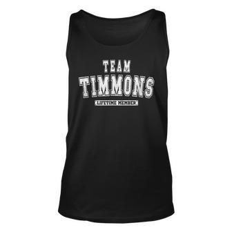 Team Timmons Lifetime Member Family Last Name Unisex Tank Top - Thegiftio UK