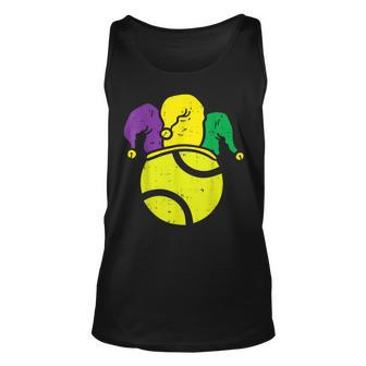 Tennis Ball Jester Mardi Gras Carnival Player Coach Gifts Unisex Tank Top - Seseable