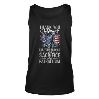 Thank You Veterans For Your Service And Sacrifice And Patrio Tank Top | Mazezy