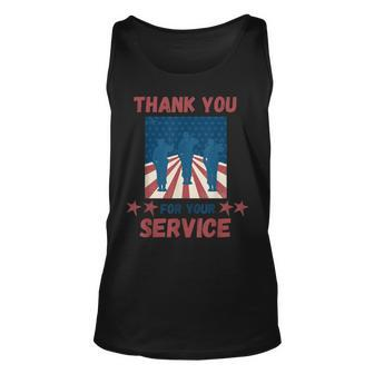 Thank You For Your Service Us Flag Veterans Day Unisex Tank Top - Seseable